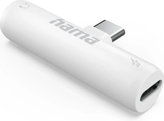 Hama Audio Adapter USB C-3.5 mm Jack USB-C PD Oplaadfunctie Wit