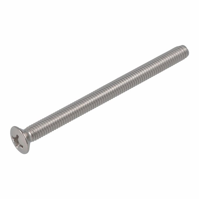 Metaalschroef RVS A2 – M6x60 mm – kruiskop PH-3 – vlakke kop – DIN 966 – per 4 stuks