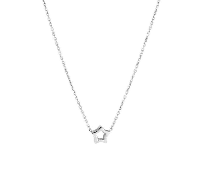 YO&NO - Ketting - Zilver - Anker - Ster -  1,0 mm -  40cm - Sieraden vrouw -  Zilver 925