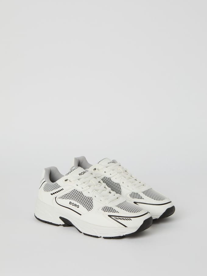 Björn Borg Grand Dames Sneaker Lage Schoen Vrouwen - Witte Sneaker - Wit/Zwart - Maat 36