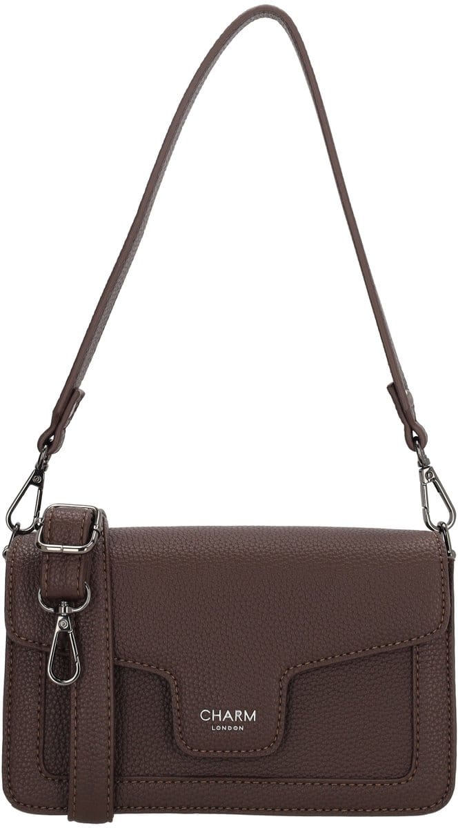 Charm London Monaco - Schoudertas - Crossbody - Tas - Overslag - Donkerbruin