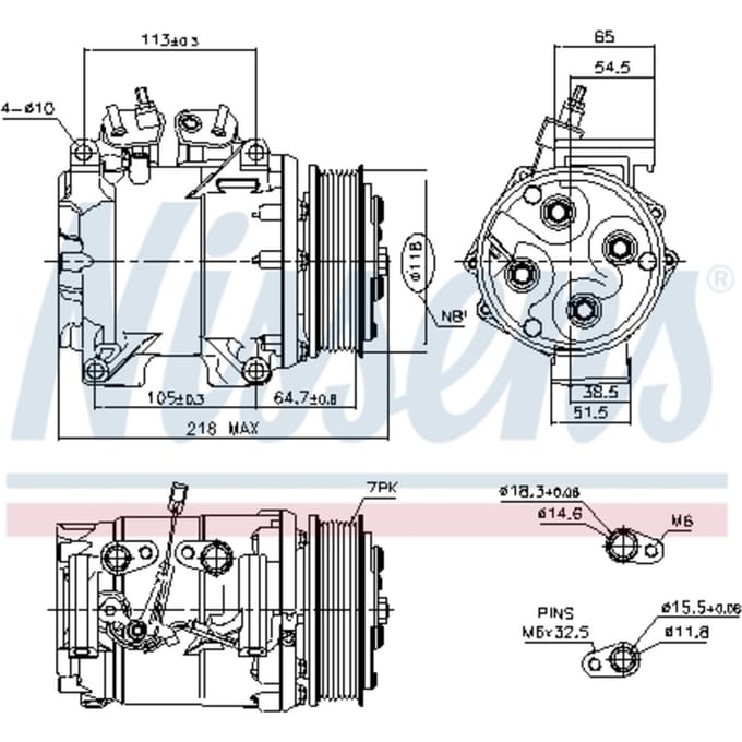Compressor, airconditioner NISSENS 890128