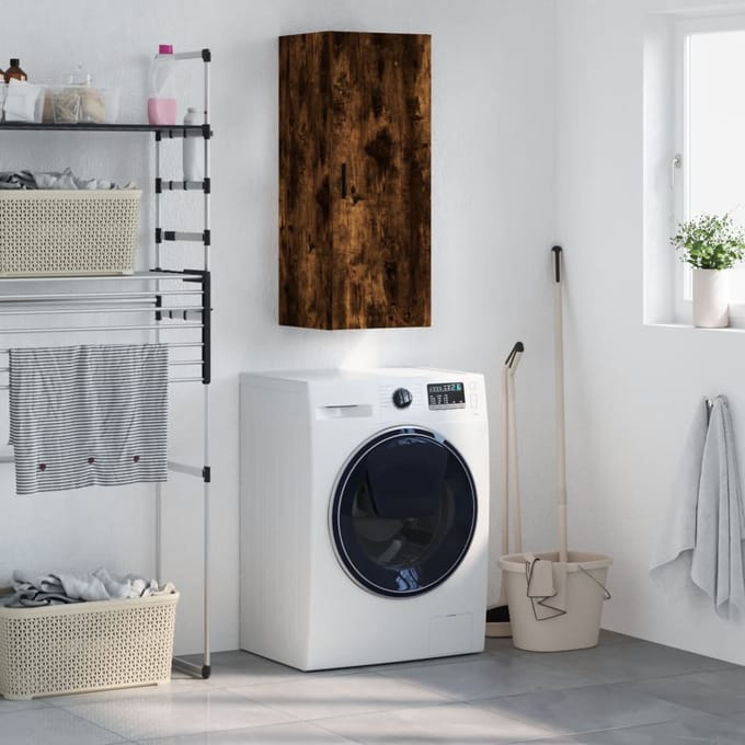 vidaXL - Bovenkast - 34,5x34x90 - cm - gerookt - eikenkleurig