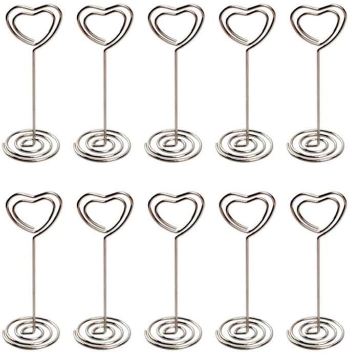10 stuks hartvormige paperclips van draad, memohouder, notitiehouder