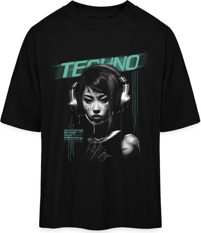 Heren en Dames T Shirt - Muziek - Techno - DJ - Zwart - M