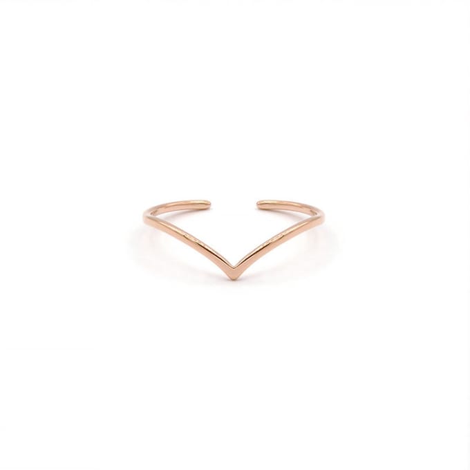 Mint15 Verstelbare ring v-vorm 'Wish' - Roségoudkleur RVS/Stainless Steel