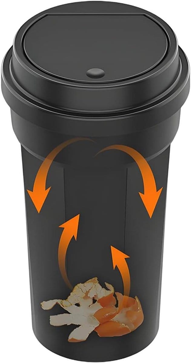 Auto Afvalbak - Bekerhouder Organizer - Auto Interieur - Waterdicht Lekvrij - 19 x 10 x 10 cm - Zwart