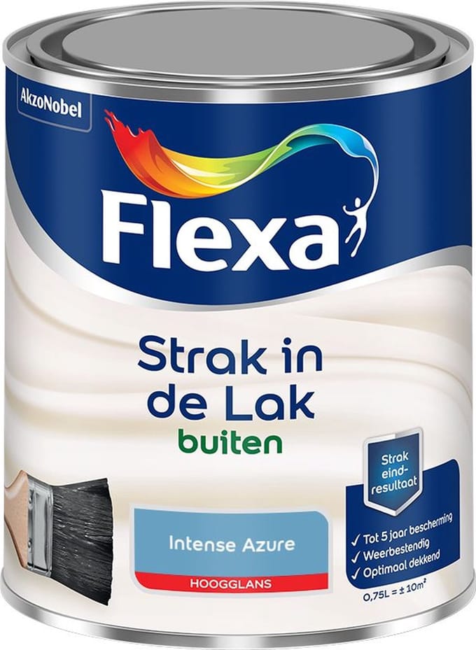 Flexa - Strak In De Lak Buitenlak Hoogglans - Intense Azure - Mengverf - 750 Ml