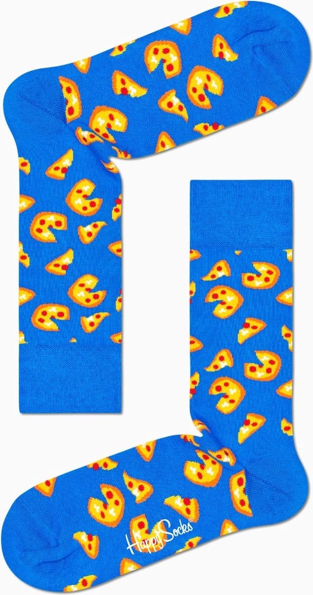 Happy Socks - Pizza - Blauw - Unisex - Maat 41-46