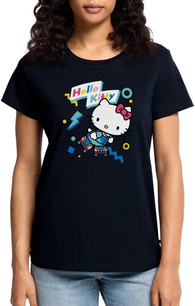 Hello Kitty Jaren 90 Stijlen Met Rolschaatsen Premium T Shirt Dames