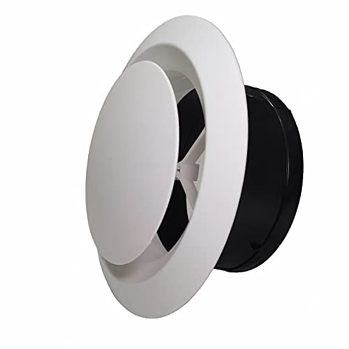 Rond ventilatierooster 75mm met insectenbescherming en weerbestendig ontwerp