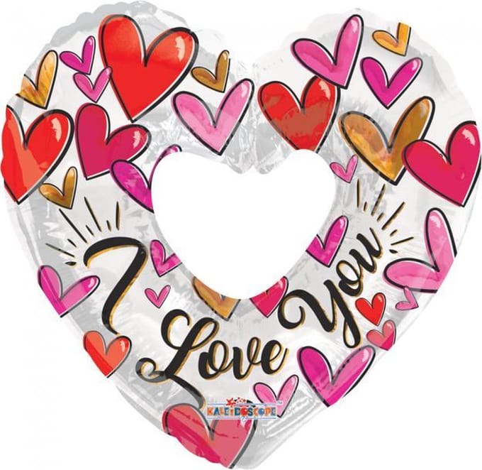 Globos Folieballon Trendy Heart 46 Cm Zilver/rood
