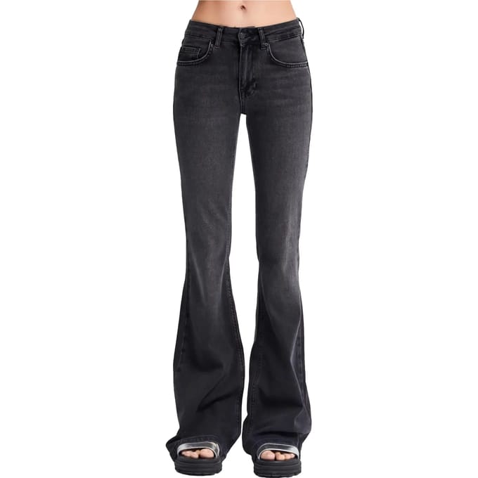 It's Basic - Flare Mid Rise Jeans - Stone