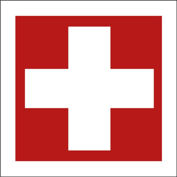 Positief stroompunt sticker op rol, rood wit 20 x 20 mm - 1150 per rol