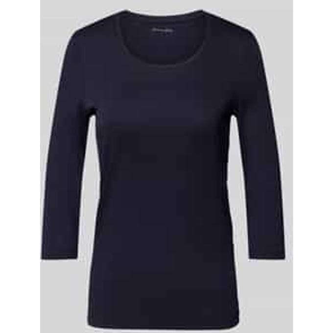 T-shirt met 3/4-mouwen in effen design