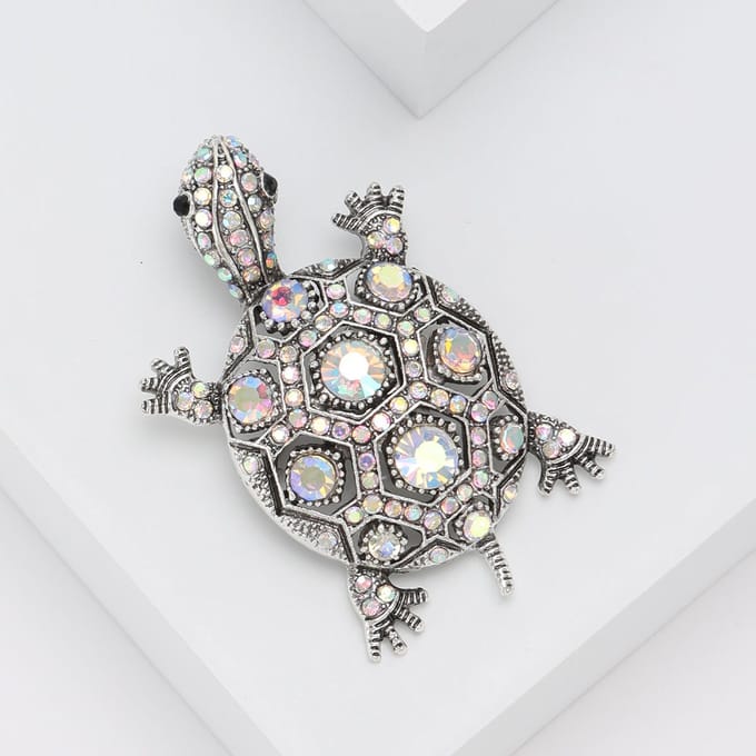 Schildpadbroche met Kristallen – Elegante Broche | Twinolo