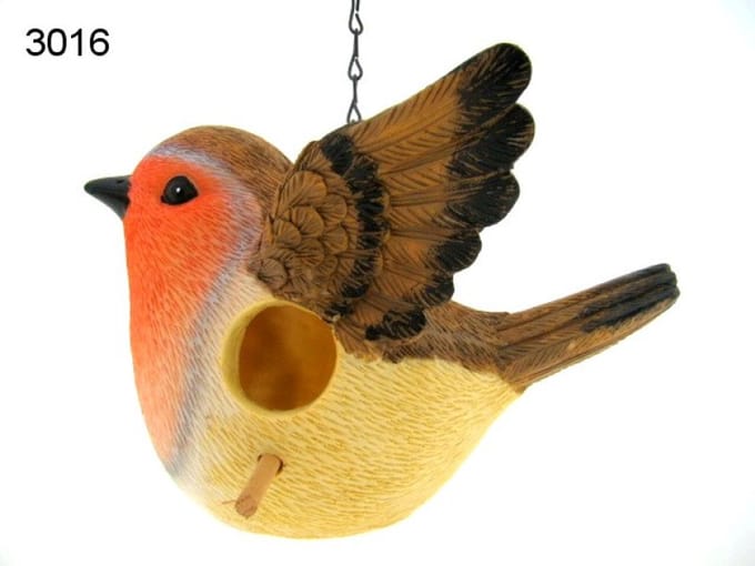 Lesser & Pavey Vogelhuisje Roodborstje – 25 x 16 x 17 cm – Polystone – Nestkast – Met Ophangoog