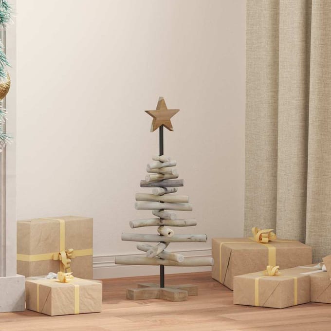 vidaXL - Kerstboom - Bruin - 60 - cm - Massief - teakhout