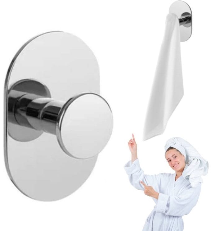 Laveo Miri Serie - Handdoekhouder - Chroom - Zelfklevend - Wandmontage