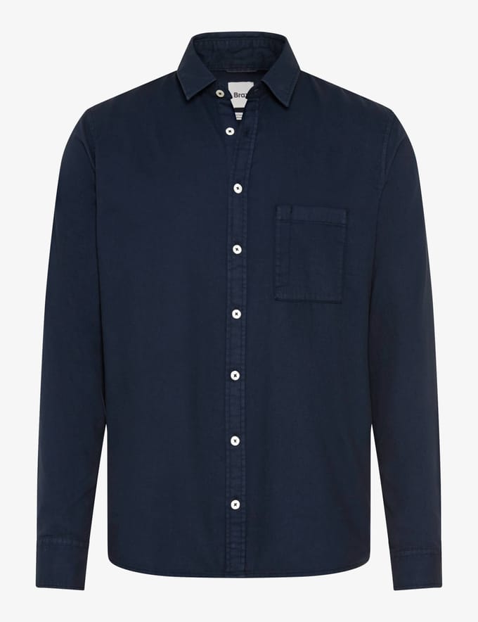 Brax Heren Overhemd  Style HAROLD navy, donkerblauw, maat M