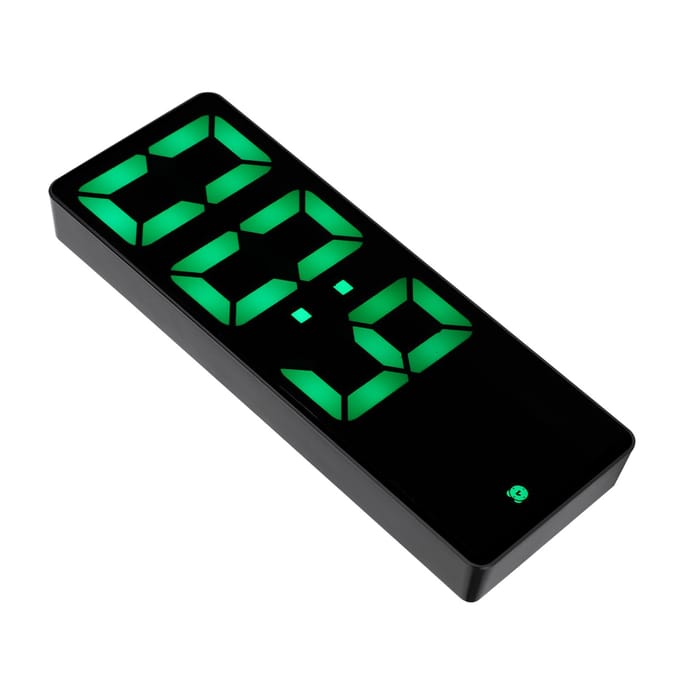 Elektronische Klok LED Display Digitaal Spiegel Wekkers Batterij PlugIn Dubbel Gebruik 0712 gray