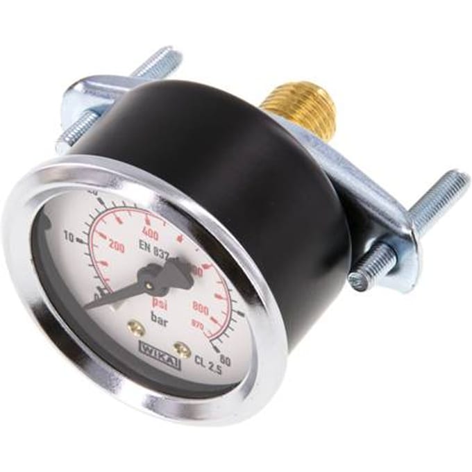 0..60 Bar Paneelmontage Manometer Staal/Messing 50 mm Klasse 2.5 (Beugel) - MW06050SH-TP