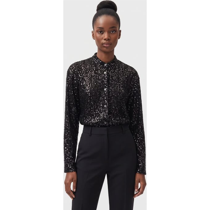 ARKET Ia Sequins Shirt Black Maat: 36 | Longsleeves Outlet | Dames | Zwart