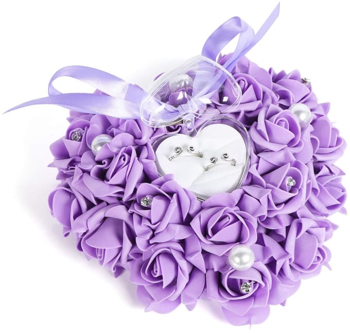 VT Goods - Ringdoos - Romantisch - Elegant - Wit - Hartenvorm - Perfect voor bruiloften - 15 x 13 cm