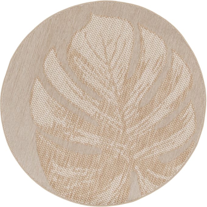 Naturalis buitenkleed - Ø200 cm - blad taupe