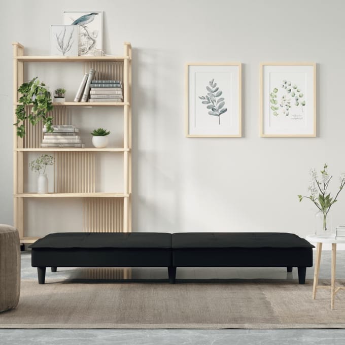 vidaXL - Slaapbank - stof - zwart