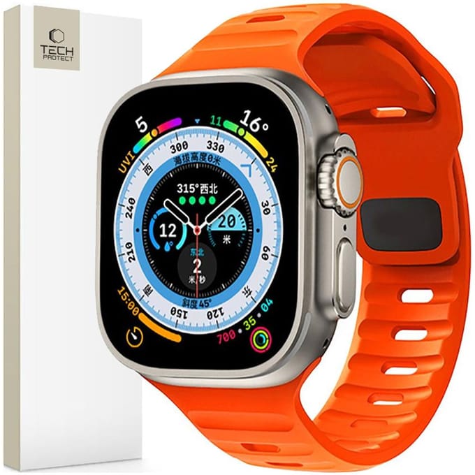 Tech-Protect IconBand Line Strap for Apple Watch 4 / 5 / 6 / 7 / 8 / 9 / SE / Ultra 1 / 2 (42 / 44 / 45 / 49 mm) - Orange