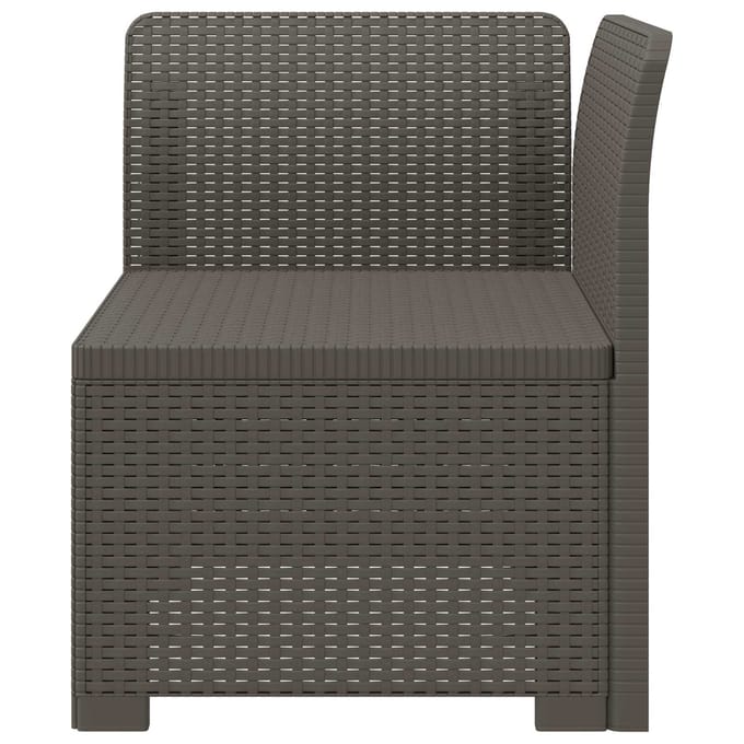 vidaXL - Eén-zits - Tuin - Sofa - Rieten - Look - PP - Lichtgrijs