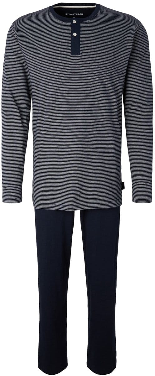 Tom Tailor - Katoenen pyjamaset - Maat 48/S - blue-dark-horizontal stripe