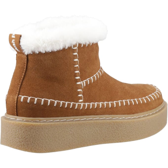 Hush Puppies Brielle Suede Dames Tan Winter Enkellaarzen