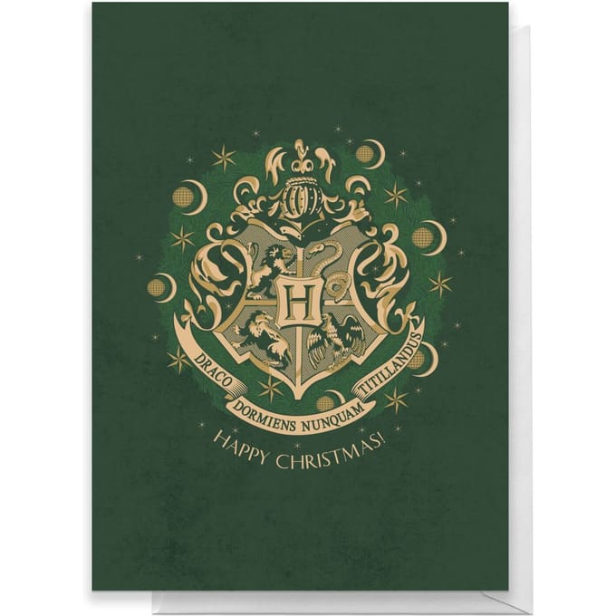 Harry Potter Crest Happy Christmas Greetings Card - Standard Card