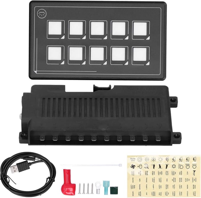 Membrane Control Switch Paneel met Bluetooth APP Besturing en Achtergrondverlichting voor RV en Boot - 10P LED Touch met Ingebouwde PPTC