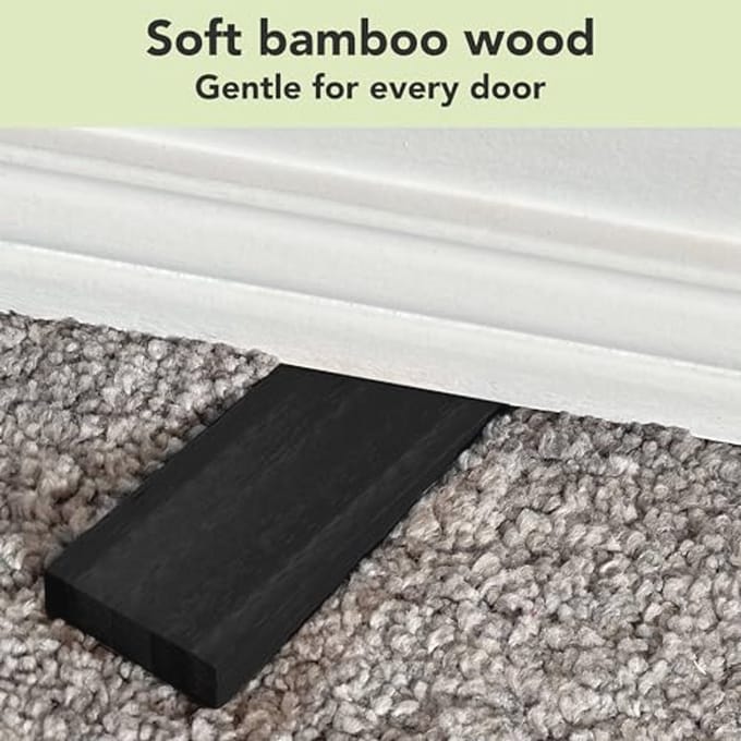 Houten Deurstopper Antislip Set van 2 - Duurzaam Design voor Stabiele Grip