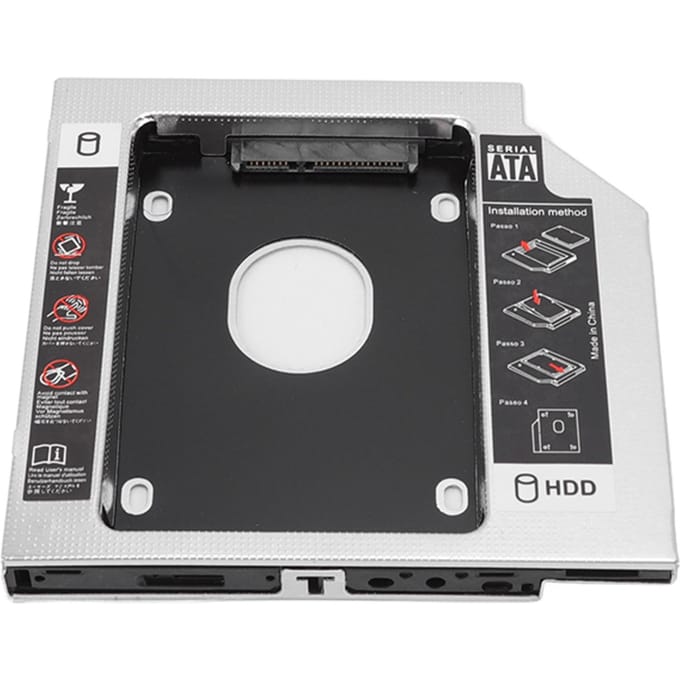 SATA naar SATA 2e HDD SSD Behuizing 2-kanaals Bescherming Harde Schijf Caddy Case Lade voor 12,7 mm CD white