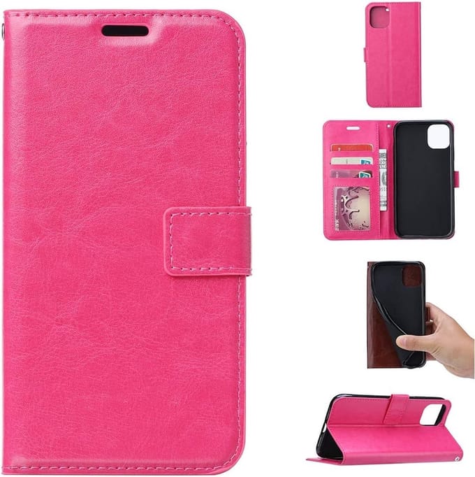 Bookcase Geschikt voor: iPhone 12 Pro Max - Roze - Portemonnee hoesje