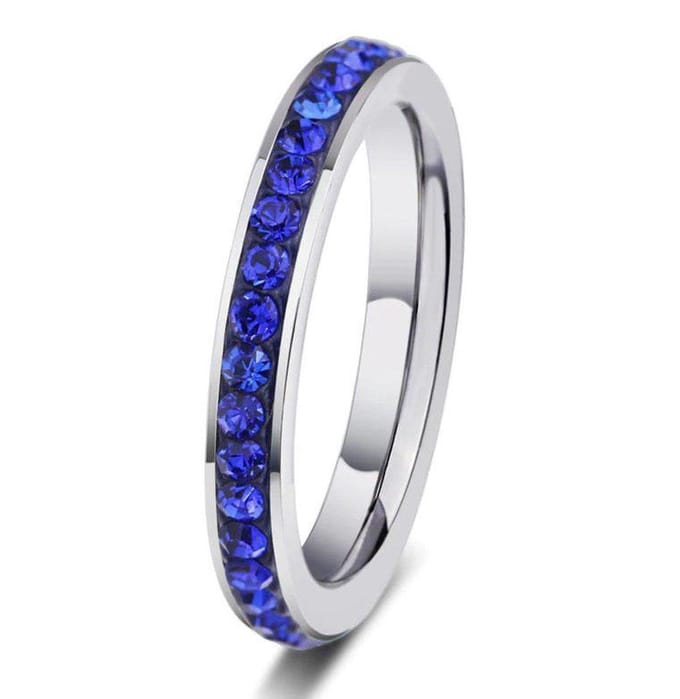 Amanto Ring Erien Blue - 316 Staal - 4mm - Maat 58 - 18.5mm