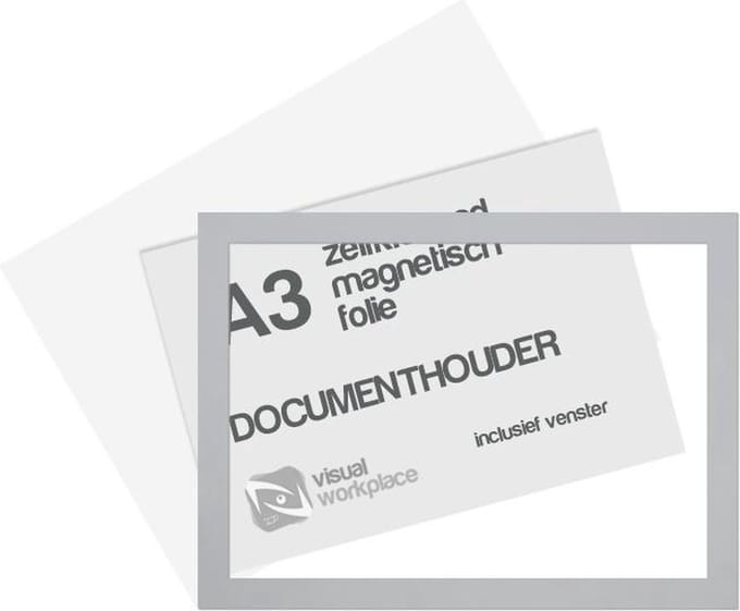 Zelfklevend magneet folie A3 (incl. magneetvenster) - Zilver Grijs