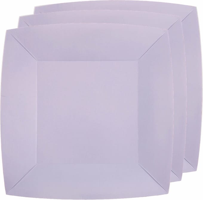Santex Bordjes karton - 10x - vierkant - lila paars - 23 x 23 cm - feestbordjes