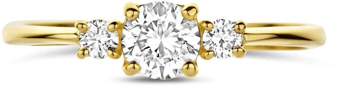 14K Geelgouden Trilogie Ring met Lab Grown Diamant 0.50 ct 4035538 – G VS