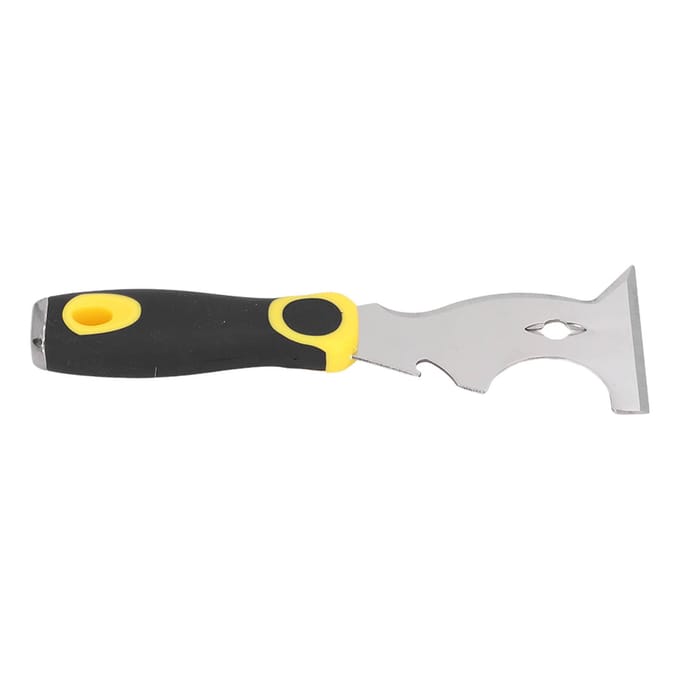 7.5cm Roestvrijstalen Plamuurmes Multifunctionele Verf Gips Schraper met Rubberen Handvat white