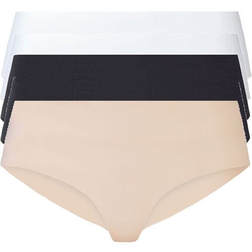ESMARA 5 seamless dames hipsters (Zwart/beige/wit, L (44/46))