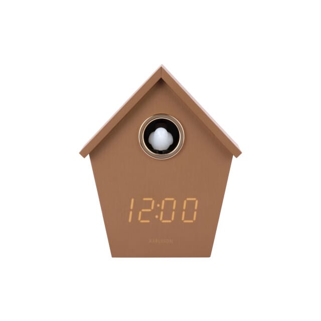 Karlsson - Wekker Riqueza Cuckoo LED - Bruin - 6,8x13x15,3 cm