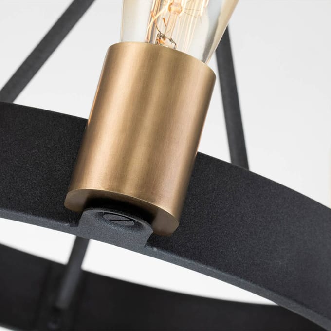 Hinkley LED Hanglamp Silas | 3X E27 Max 60W | Dimbaar | Aged Zinc & Heritage Brass