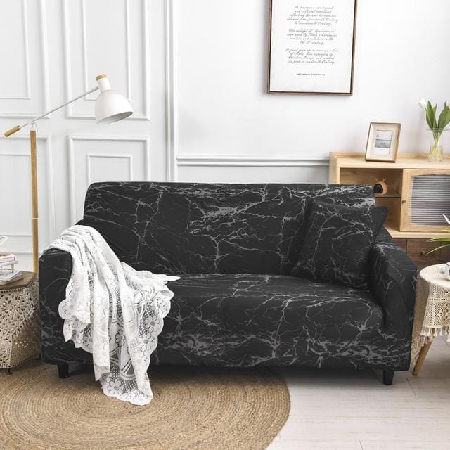 Stretch Sofahoes Voor Woonkamer Strakke Wikkel All-Inclusive Sectionele Elastische Zithoezen Bankhoes Sofahoezen 1pc 1-Seat 90-140cm black