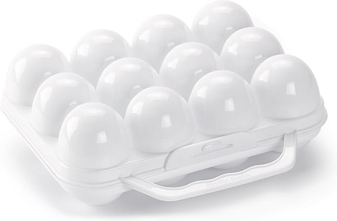 Plasticforte Eierdoos - koelkast organizer eierhouder - 12 eieren - wit - kunststof - 20 x 18,5 cm