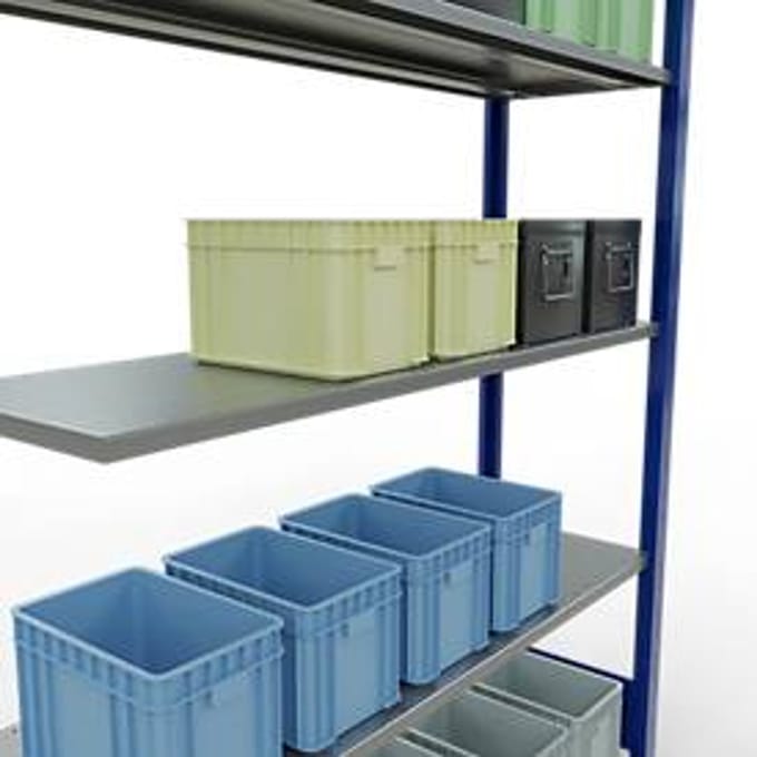 SCHULTE Lagertechnik - Aanbouwsysteem zonder schroeven - 2000x1300x400 mm, type 150 kg
